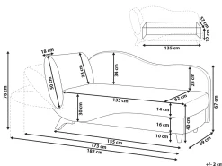 Chaise longue versione sinistra MERI Lino sintetico Marrone chiaro con contenitore