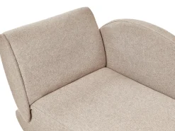 Chaise longue versione sinistra MERI Lino sintetico Marrone chiaro con contenitore