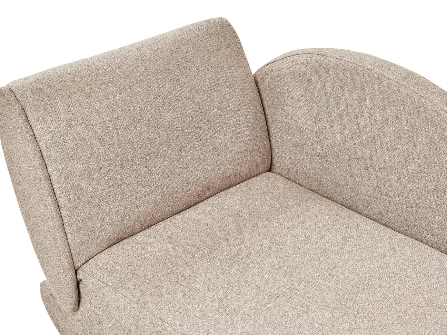 Chaise longue versione sinistra MERI Lino sintetico Marrone chiaro con contenitore