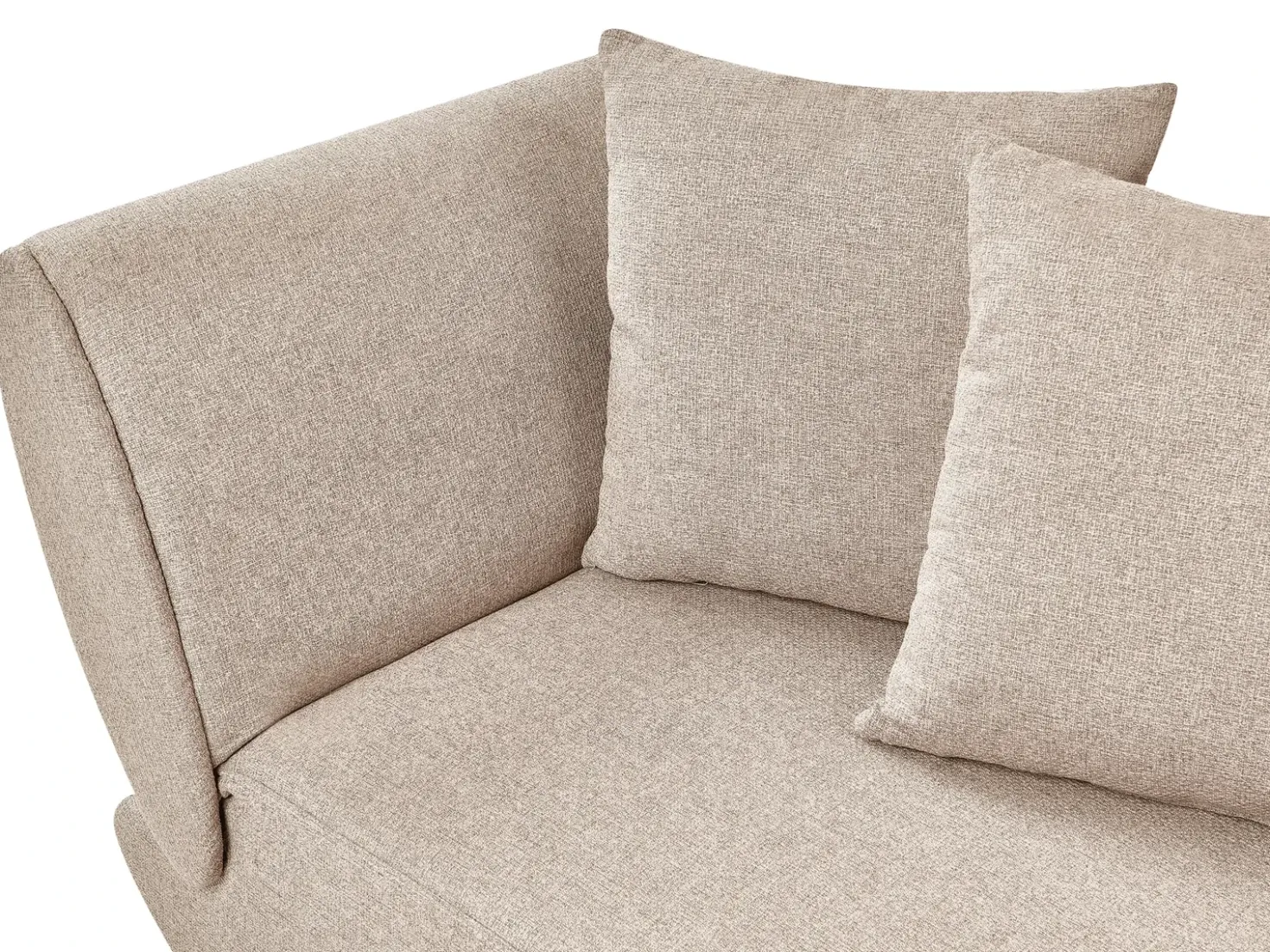 Chaise longue versione sinistra MERI Lino sintetico Marrone chiaro con contenitore