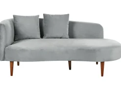 Chaise longue versione sinistra CHAUMONT Velluto Grigio chiaro
