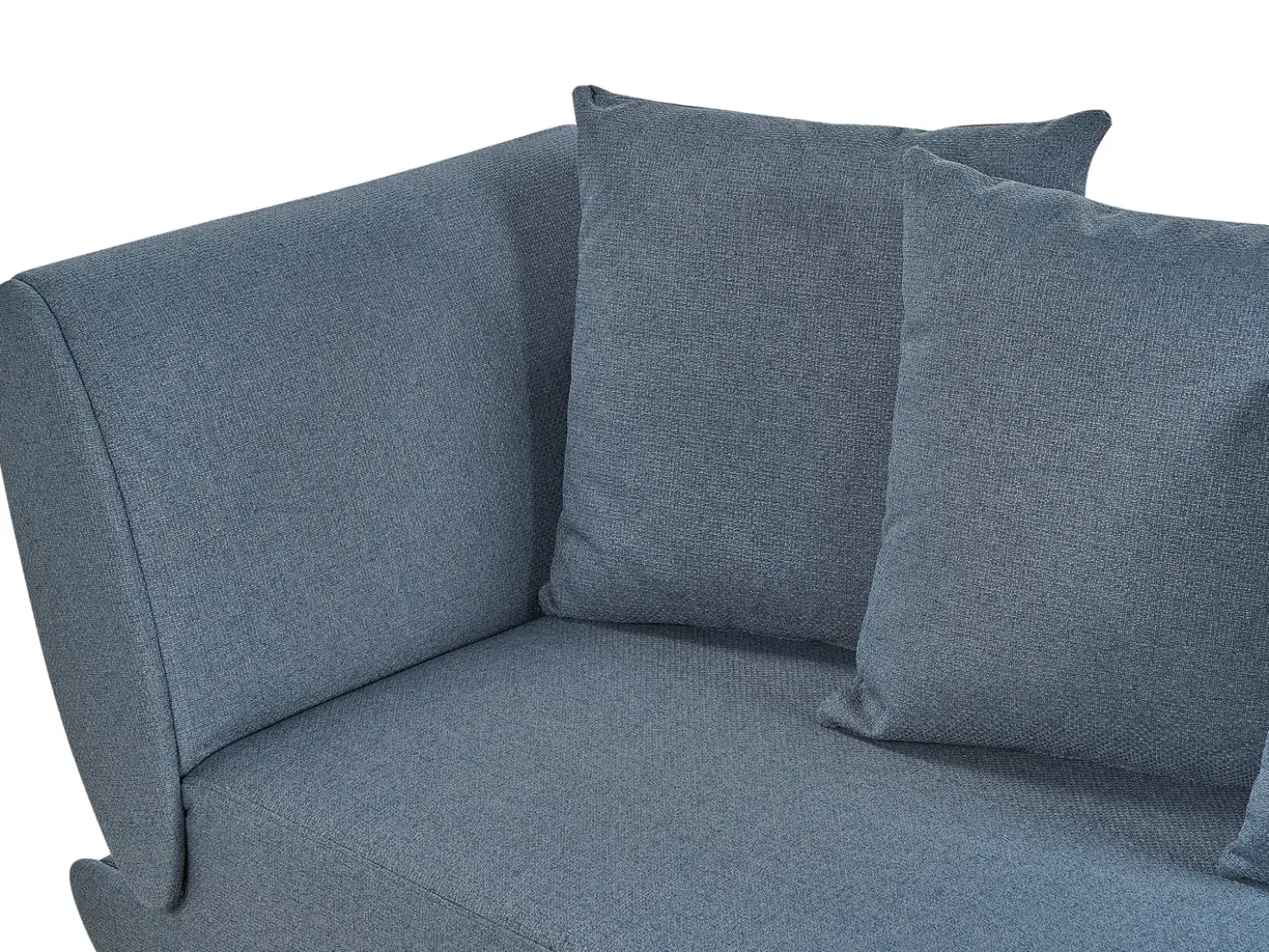 Chaise longue versione sinistra MERI Lino sintetico Blu scuro con contenitore