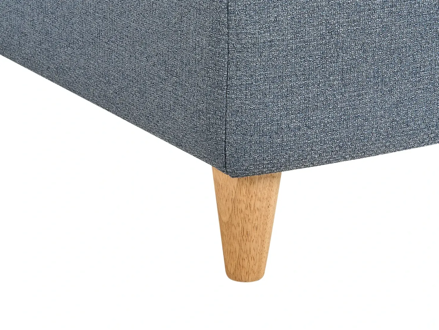 Chaise longue versione sinistra MERI Lino sintetico Blu scuro con contenitore