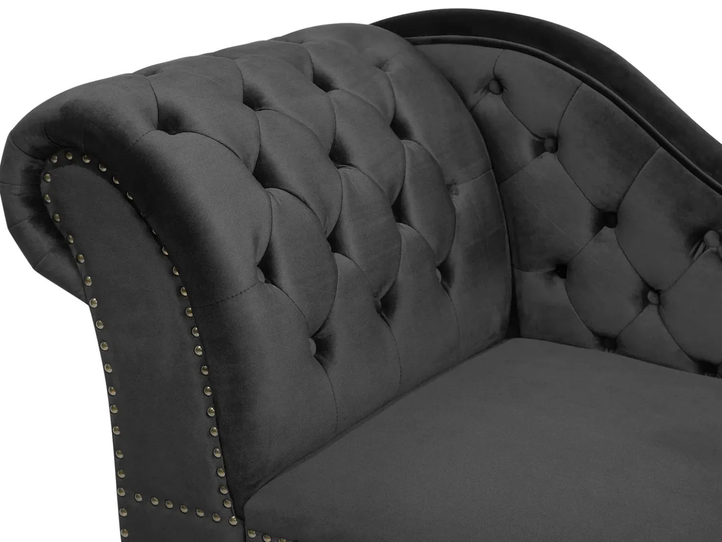 Chaise longue versione sinistra NIMES Velluto Nero