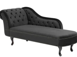 Chaise longue versione sinistra NIMES Velluto Nero