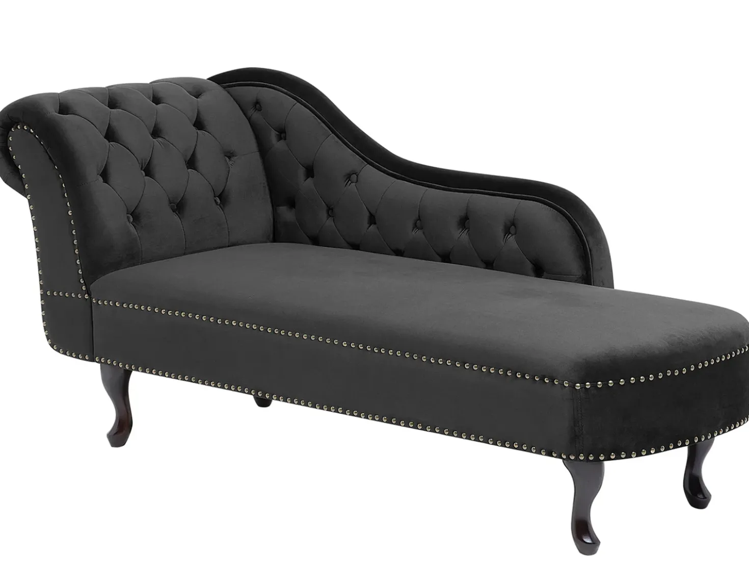Chaise longue versione sinistra NIMES Velluto Nero