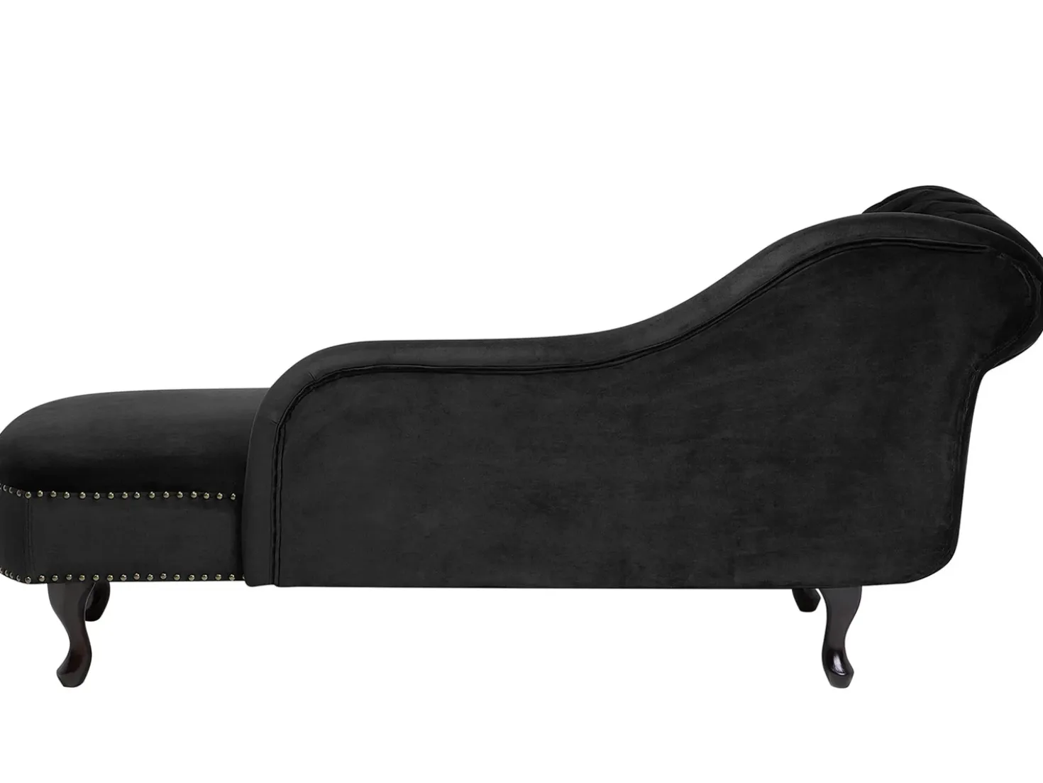 Chaise longue versione sinistra NIMES Velluto Nero