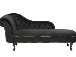 Chaise longue versione sinistra NIMES Velluto Nero