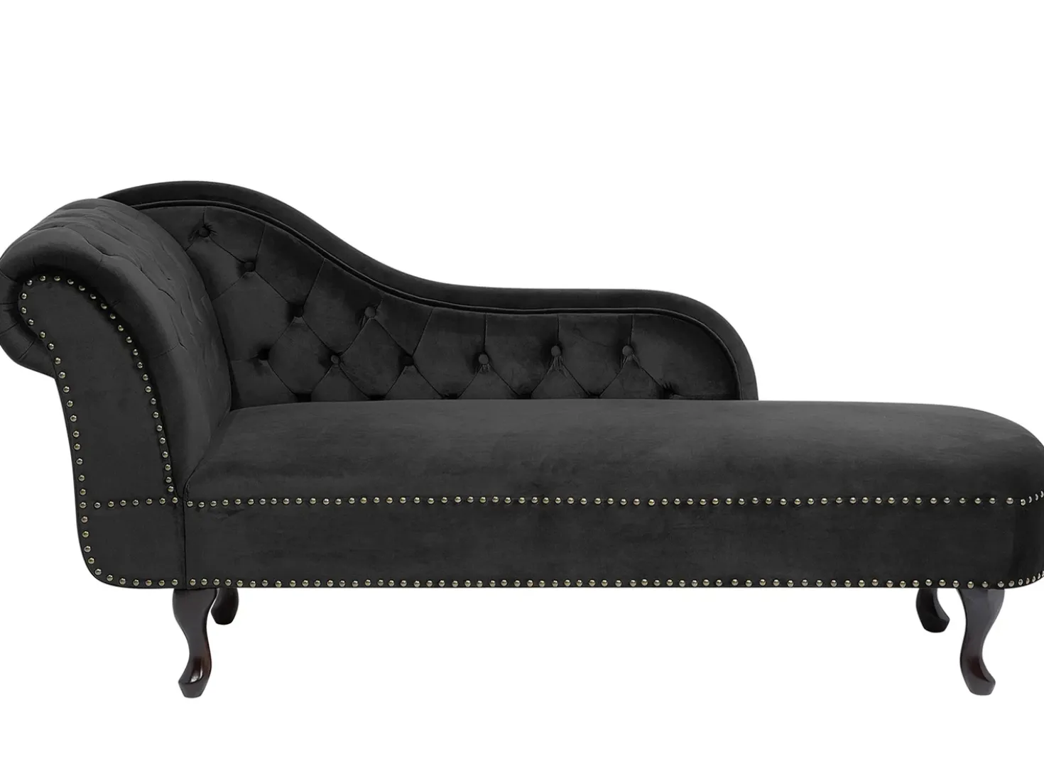 Chaise longue versione sinistra NIMES Velluto Nero