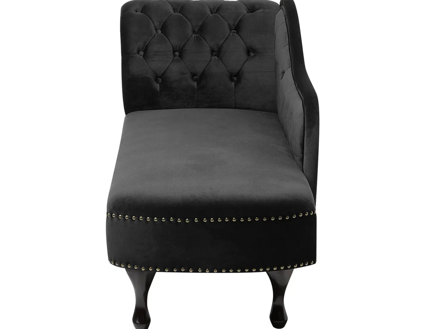 Chaise longue versione sinistra NIMES Velluto Nero