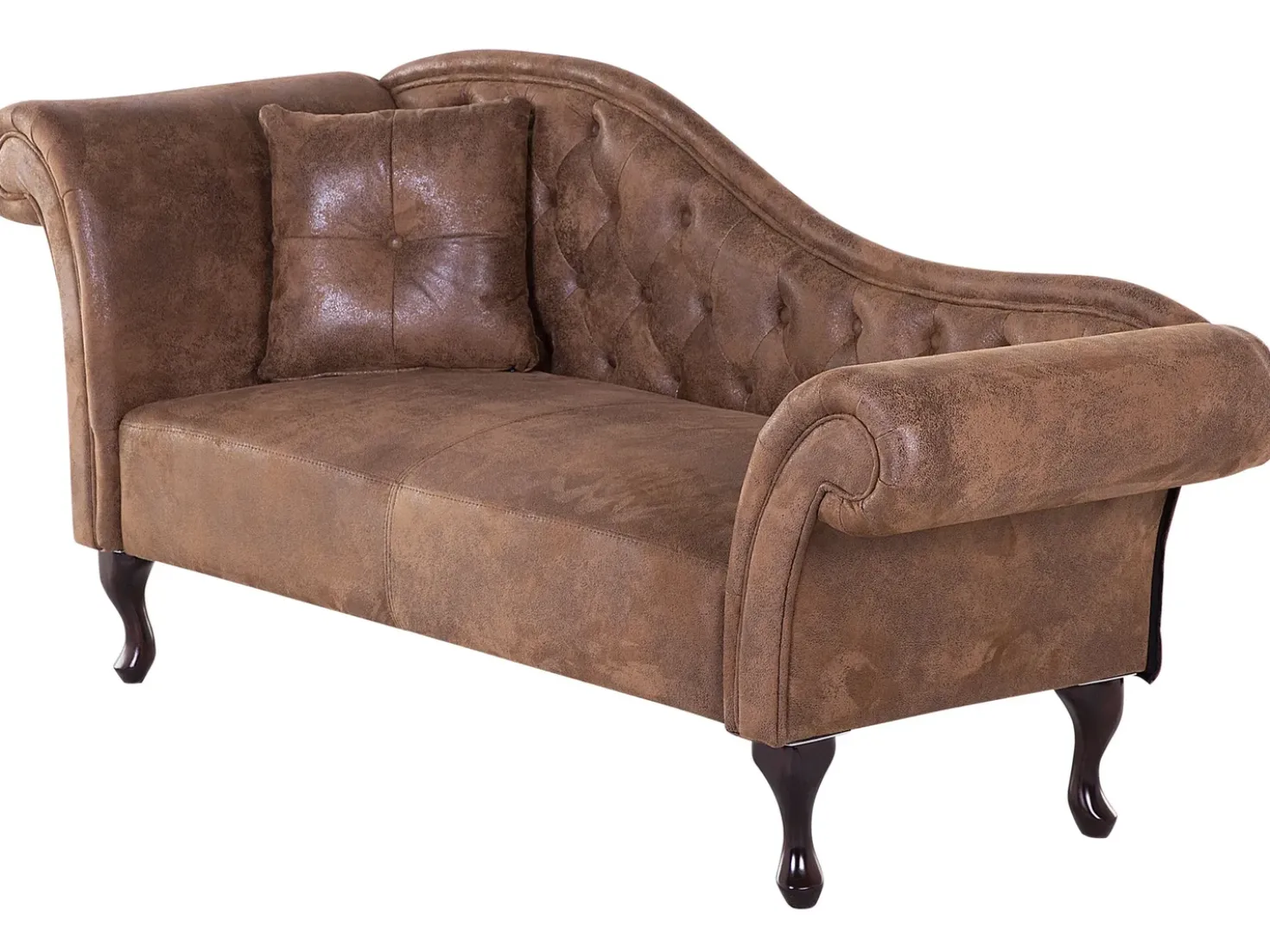 Chaise longue versione sinistra LATTES Scamosciato sintetico Marrone chiaro