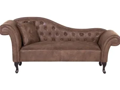 Chaise longue versione sinistra LATTES Scamosciato sintetico Marrone chiaro