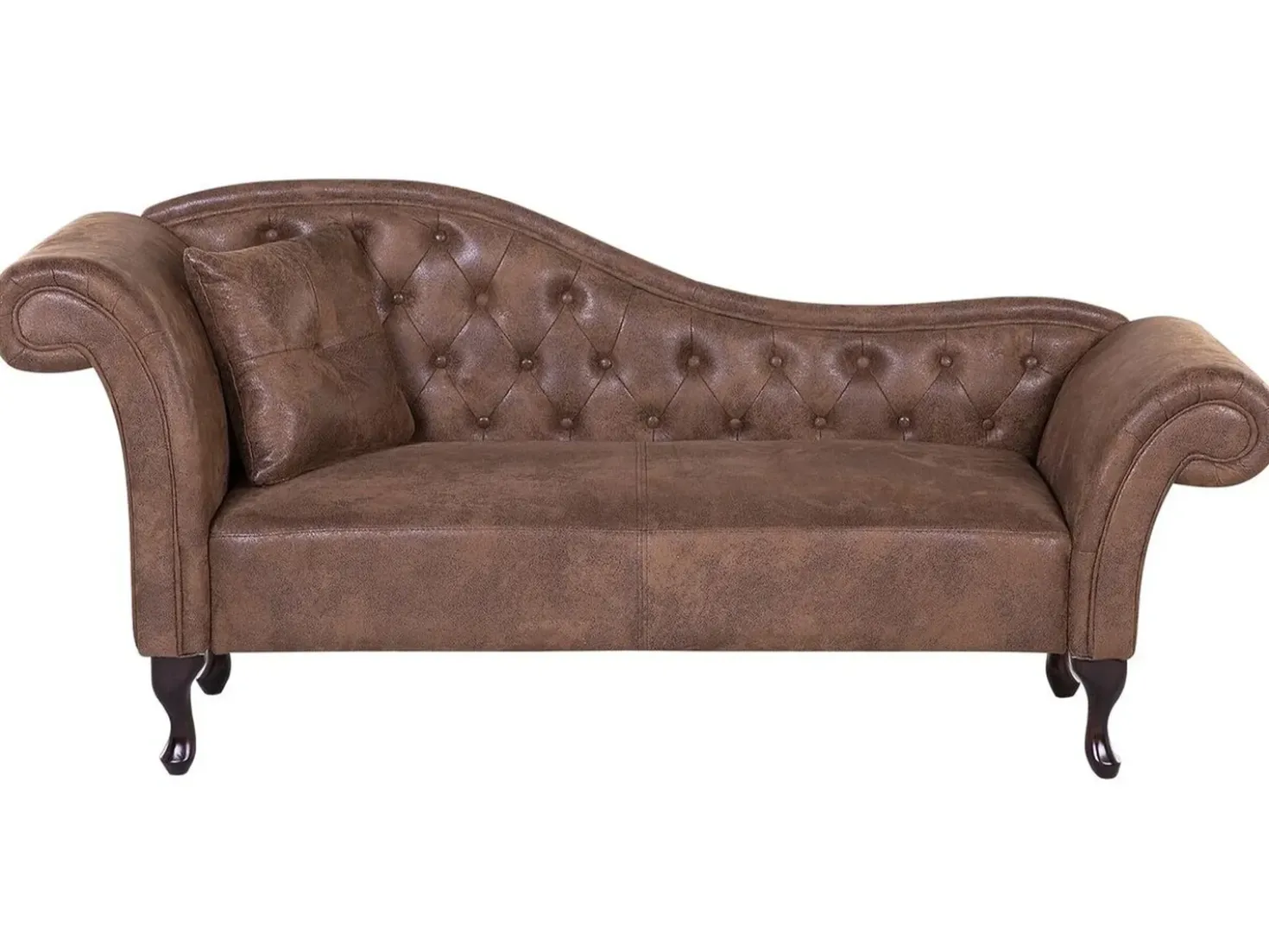 Chaise longue versione sinistra LATTES Scamosciato sintetico Marrone chiaro