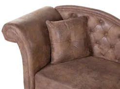 Chaise longue versione sinistra LATTES Scamosciato sintetico Marrone chiaro