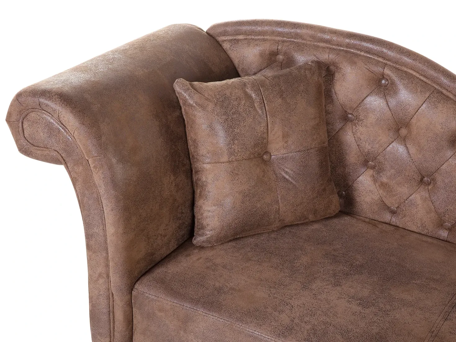 Chaise longue versione sinistra LATTES Scamosciato sintetico Marrone chiaro