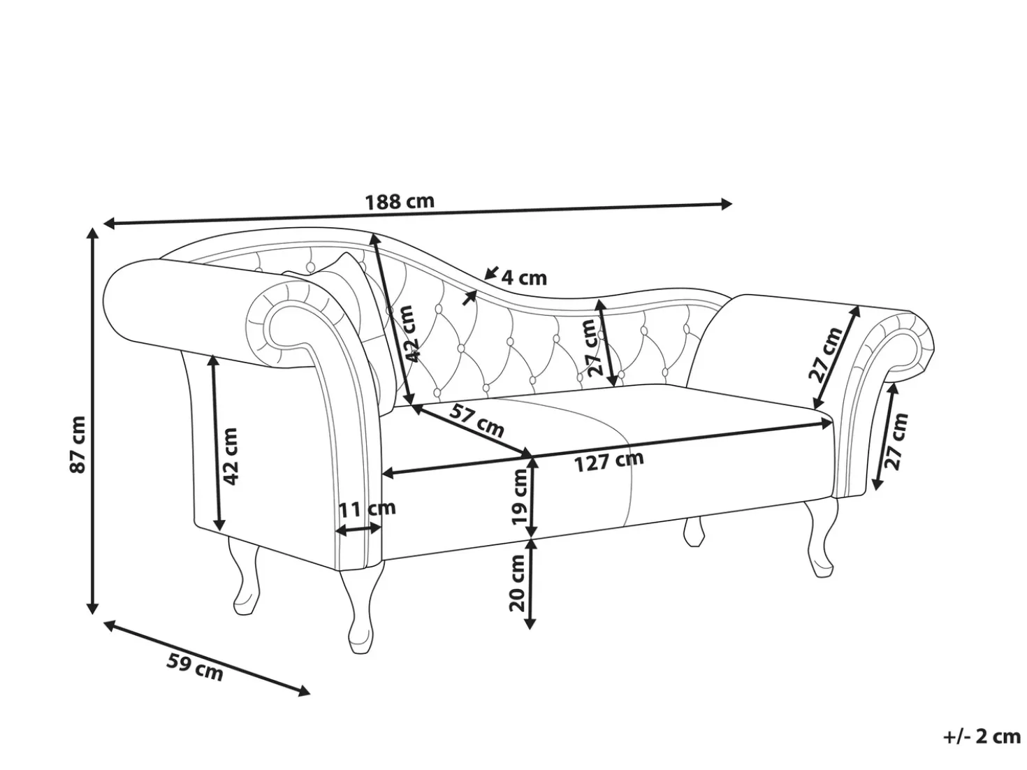 Chaise longue versione sinistra LATTES Scamosciato sintetico Marrone chiaro