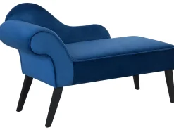Chaise longue versione sinistra BIARRITZ Velluto Blu marino