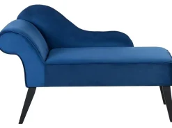 Chaise longue versione sinistra BIARRITZ Velluto Blu marino