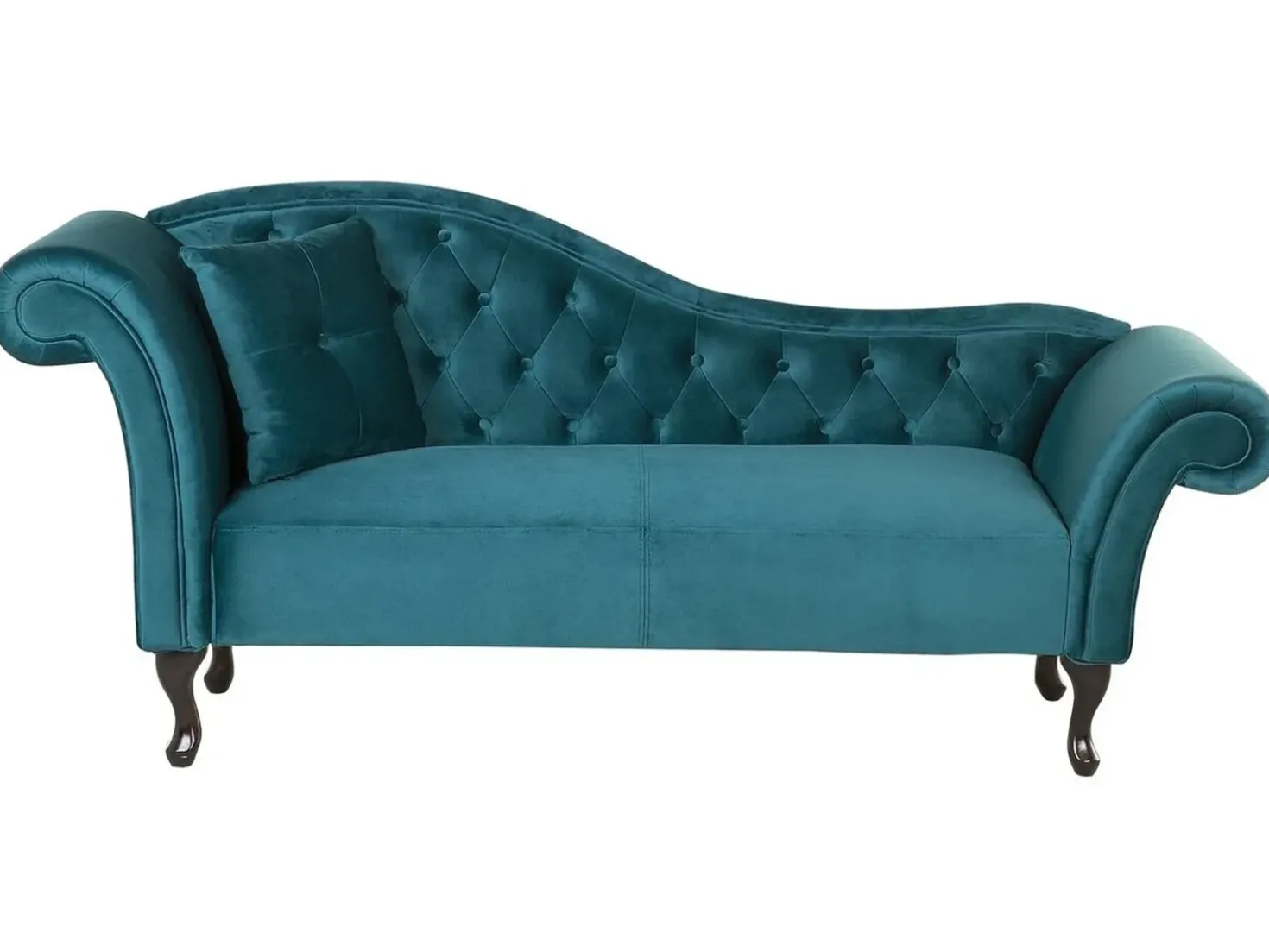 Chaise longue versione sinistra LATTES Velluto Foglia di tè