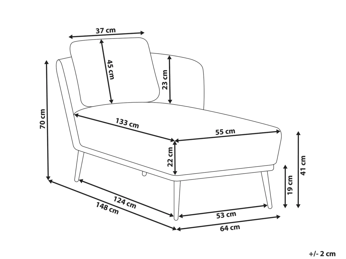 Chaise longue versione sinistra ARTHEZE Tessuto Verde scuro
