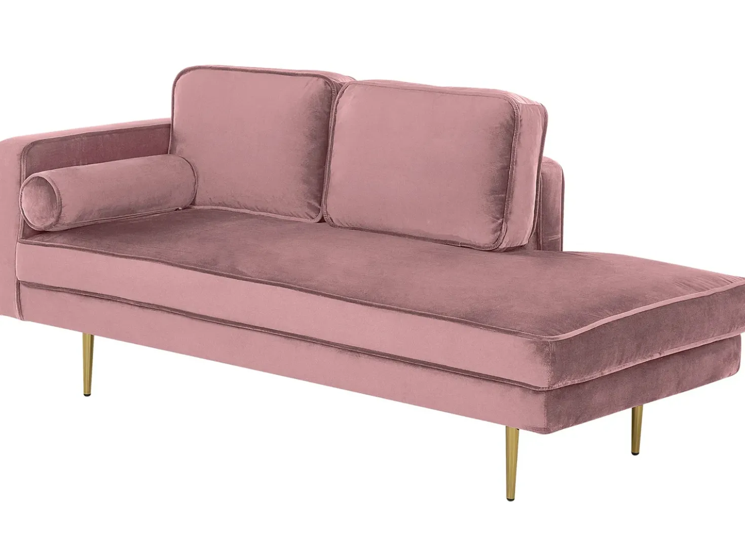 Chaise longue versione sinistra MIRAMAS Velluto Rosa