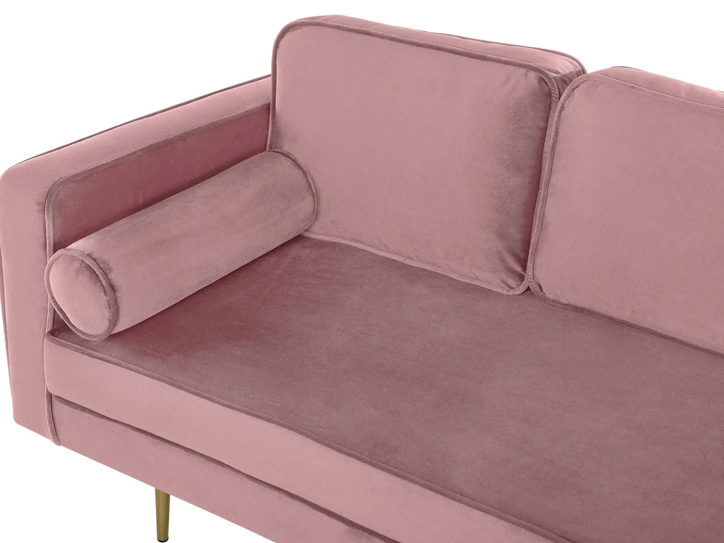 Chaise longue versione sinistra MIRAMAS Velluto Rosa