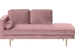 Chaise longue versione sinistra MIRAMAS Velluto Rosa