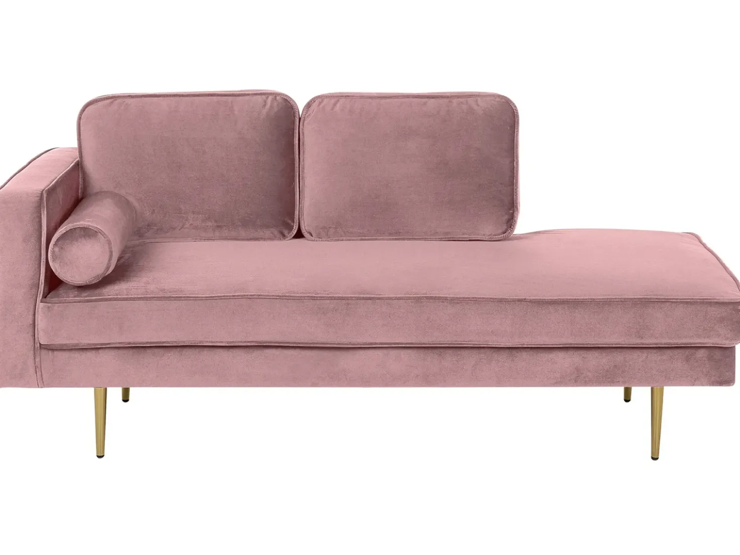 Chaise longue versione sinistra MIRAMAS Velluto Rosa