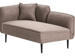 Chaise longue versione sinistra CHEVANNES Tessuto Marrone chiaro