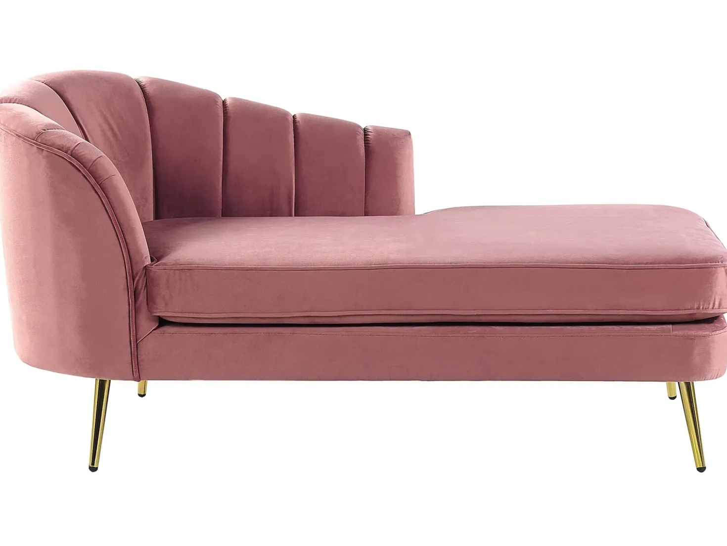 Chaise longue versione sinistra ALLIER Velluto Rosa