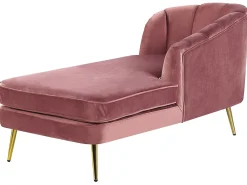 Chaise longue versione sinistra ALLIER Velluto Rosa