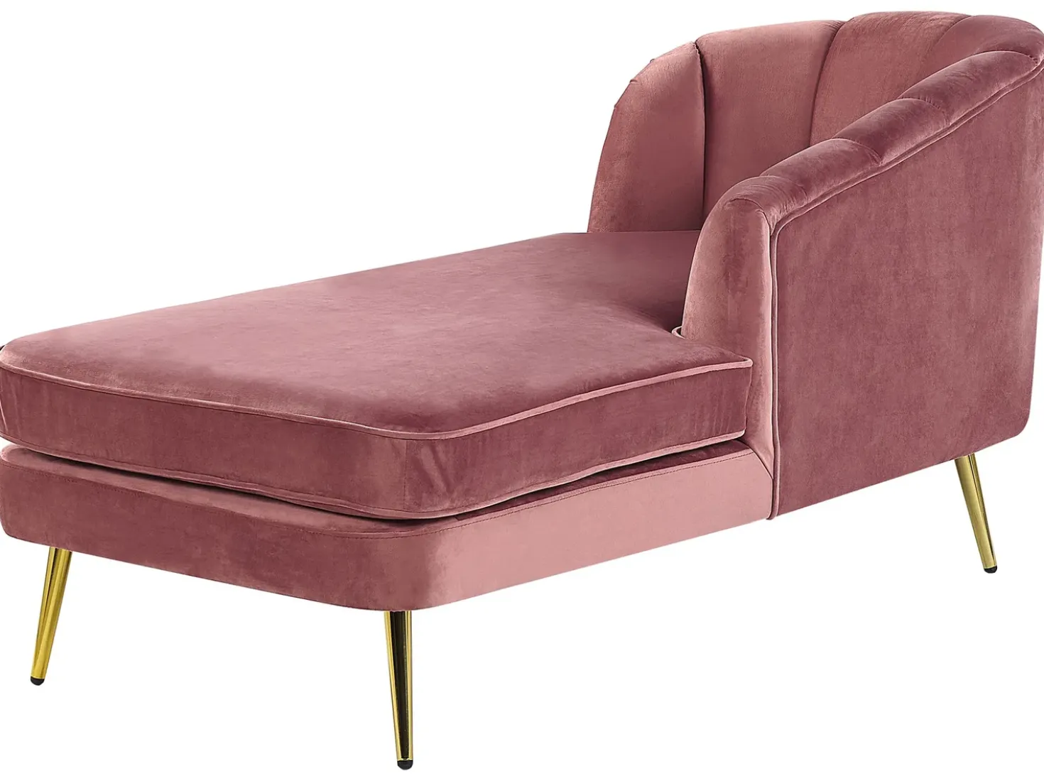 Chaise longue versione sinistra ALLIER Velluto Rosa