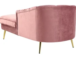 Chaise longue versione sinistra ALLIER Velluto Rosa