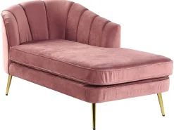 Chaise longue versione sinistra ALLIER Velluto Rosa