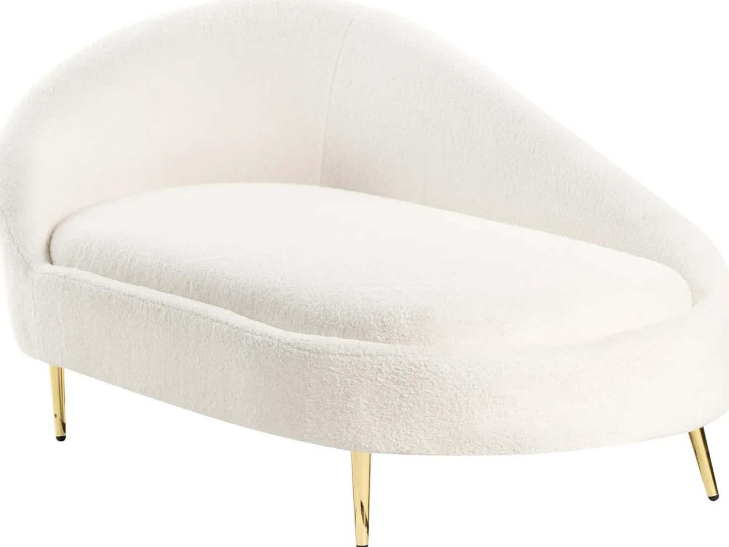 Chaise longue versione sinistra VALREAS Bouclé Bianco sporco