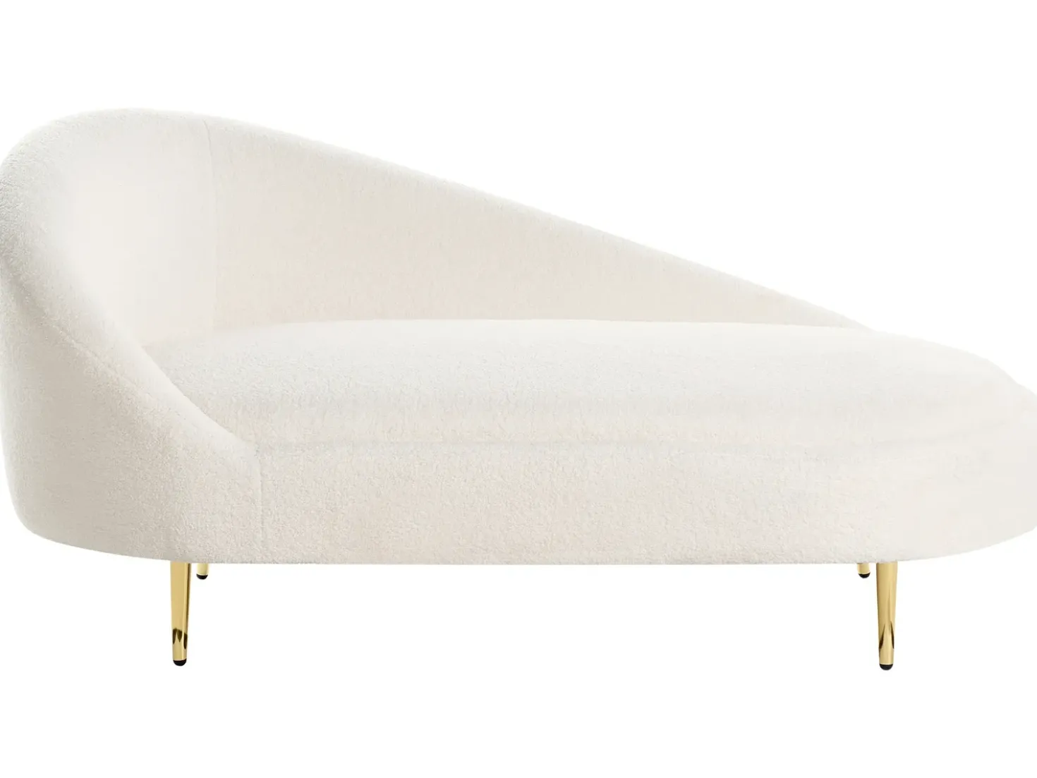 Chaise longue versione sinistra VALREAS Bouclé Bianco sporco