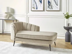 Chaise longue versione sinistra ALLIER Velluto Beige