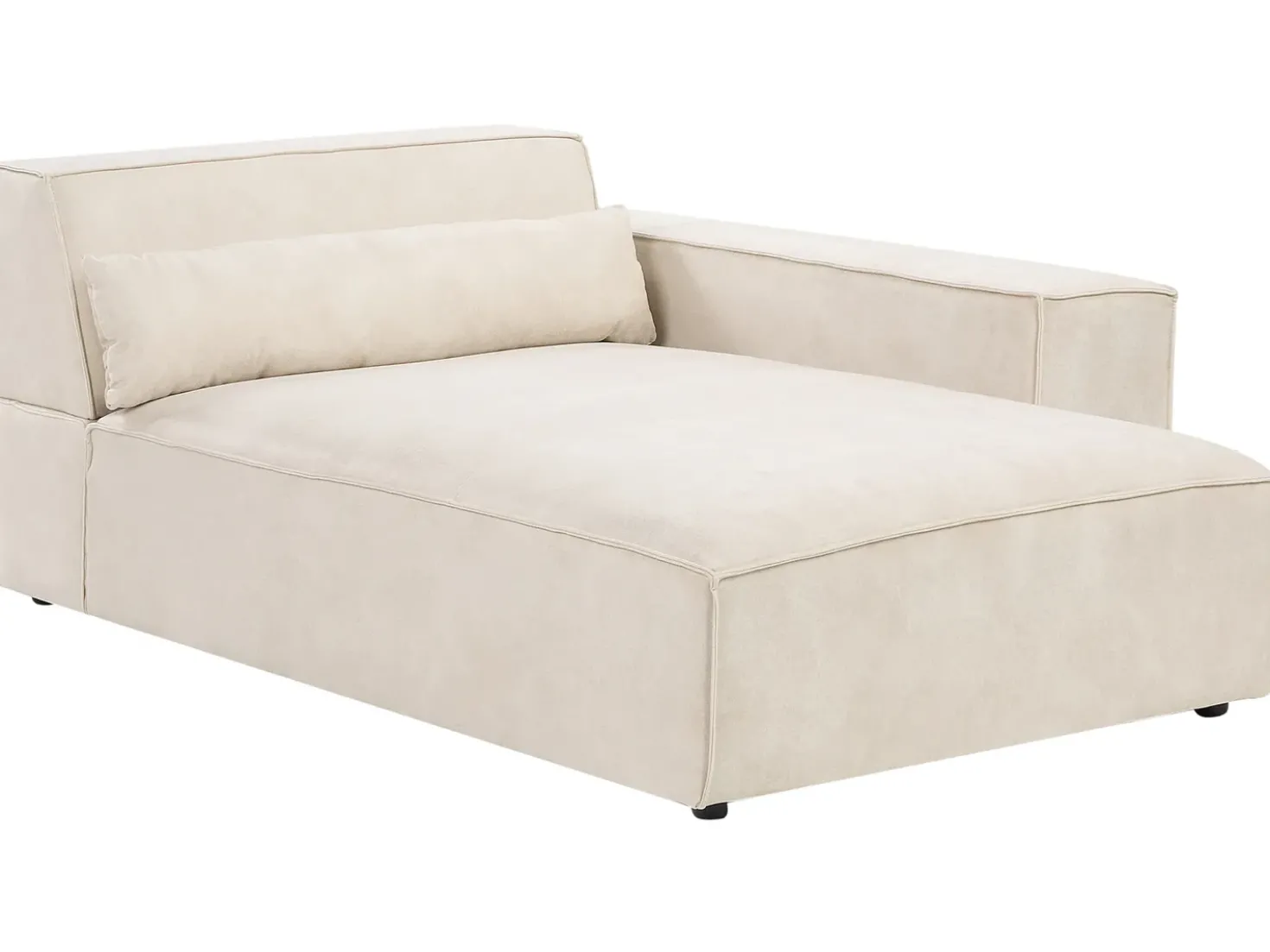 Chaise longue versione sinistra HELLNAR Velluto Beige chiaro