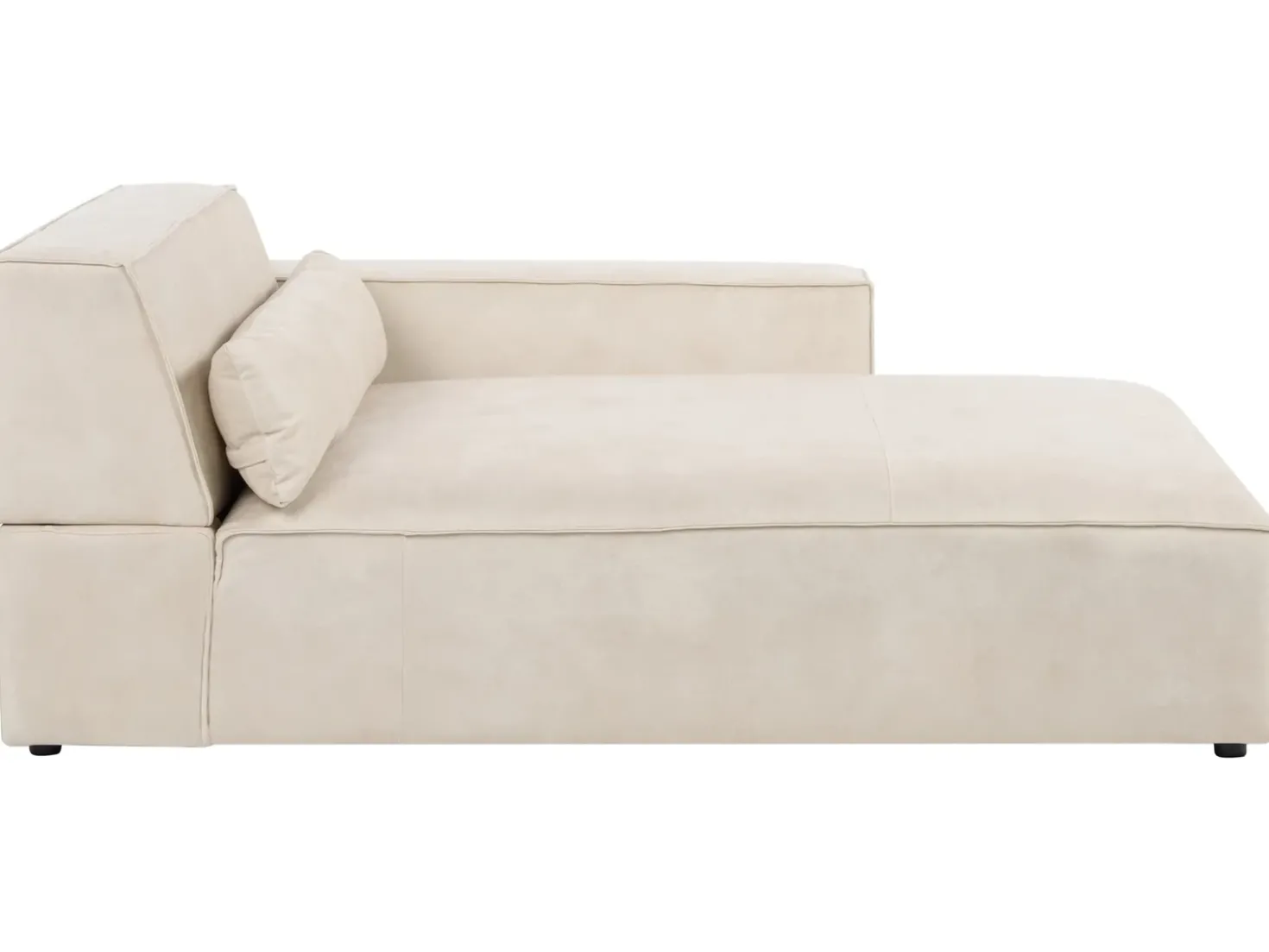Chaise longue versione sinistra HELLNAR Velluto Beige chiaro