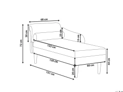 Chaise longue versione sinistra YVOIRE Tessuto Beige