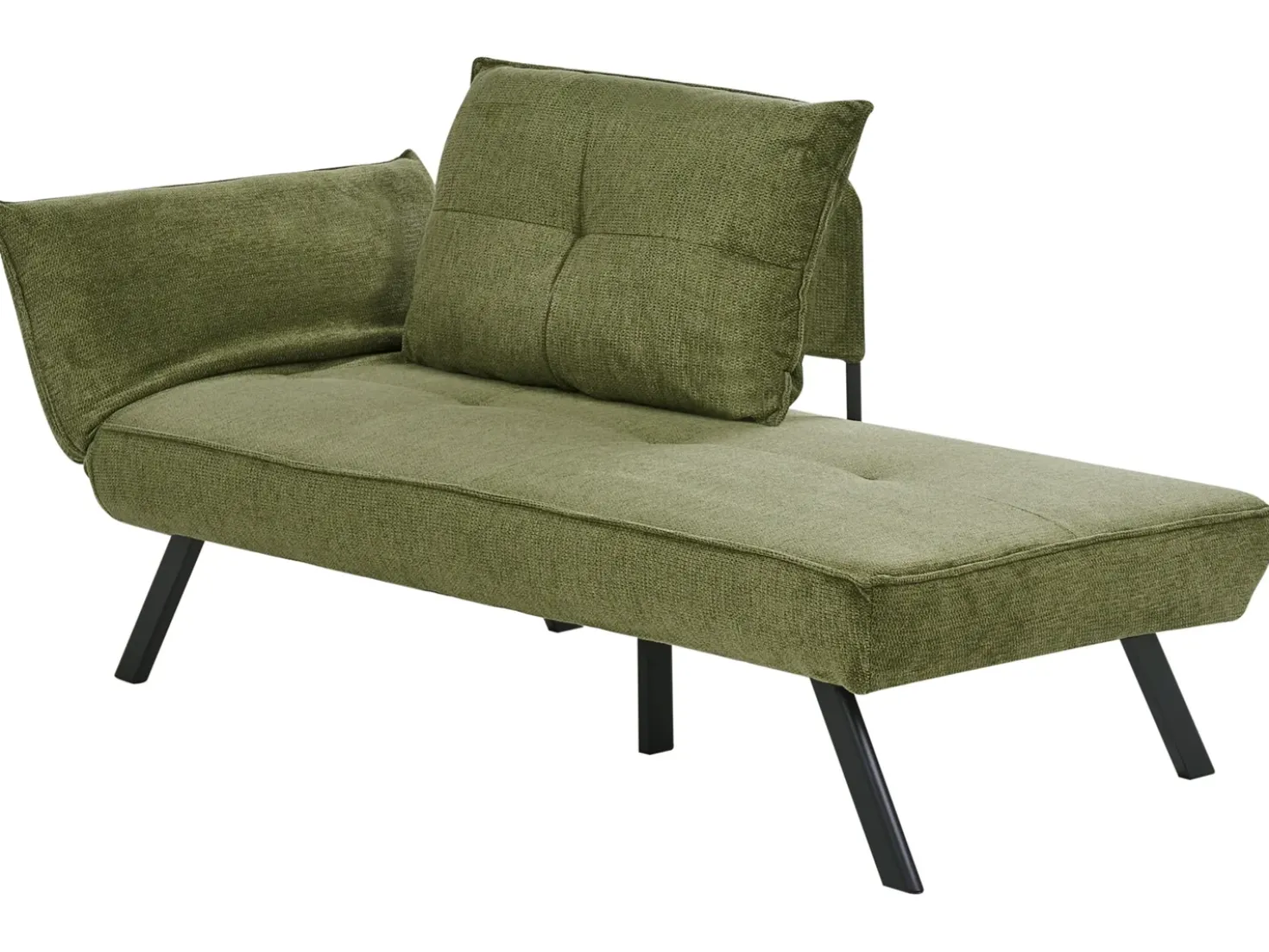 Chaise longue versione sinistra ROCAMADOUR Tessuto Verde