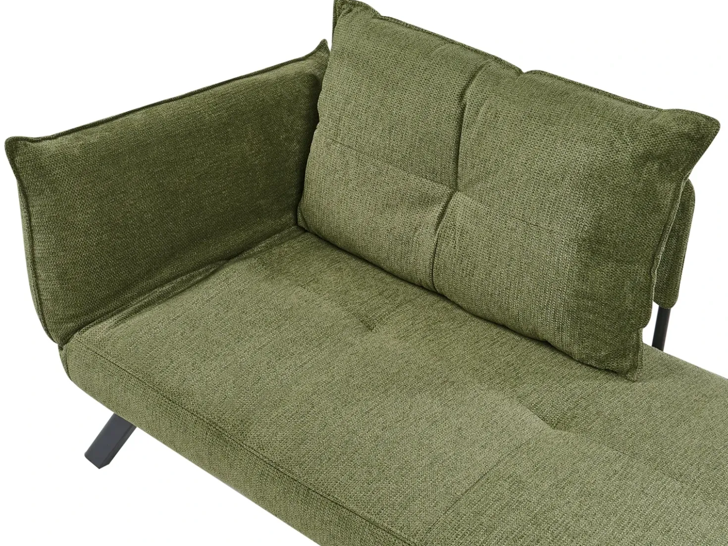 Chaise longue versione sinistra ROCAMADOUR Tessuto Verde