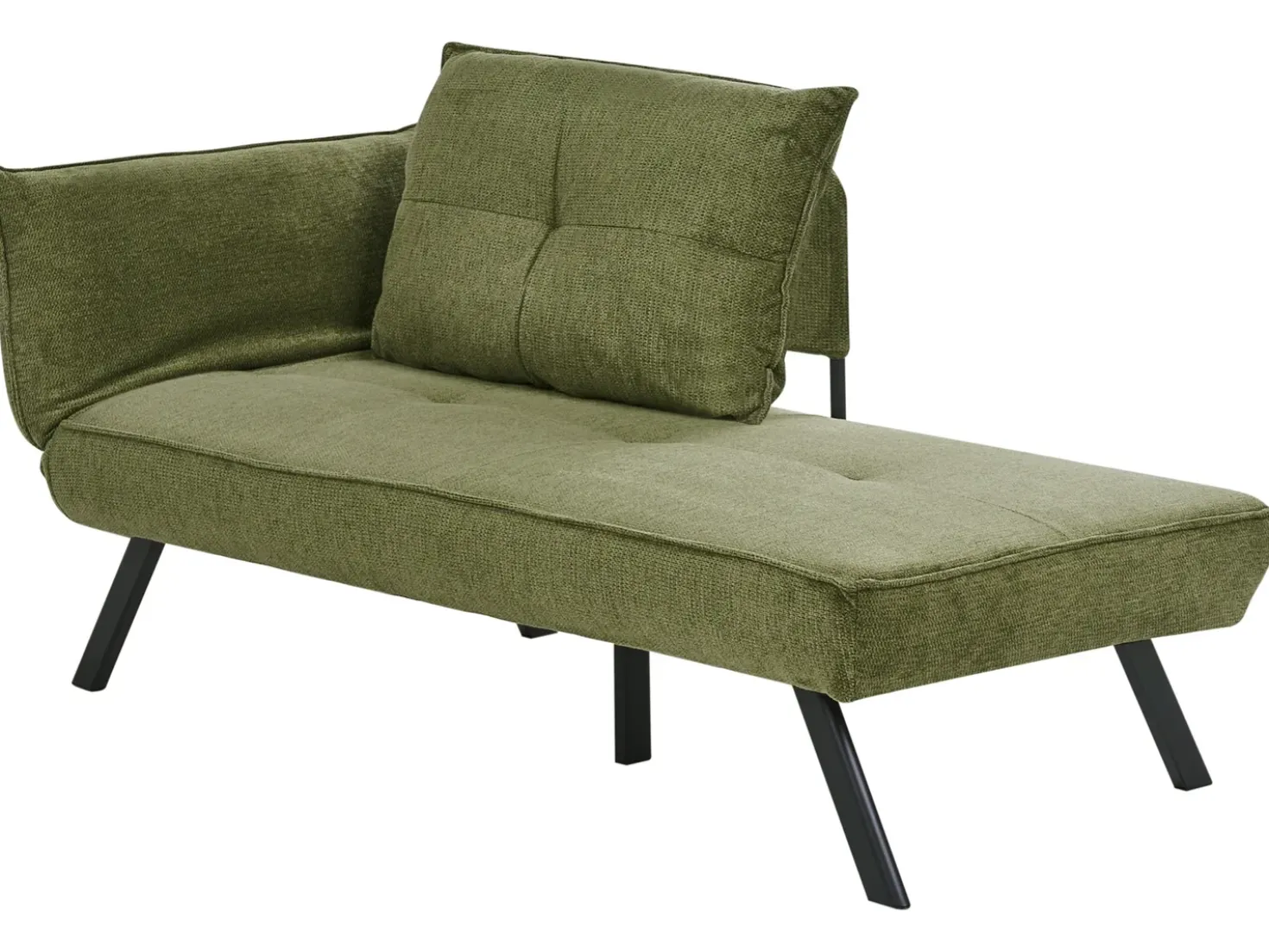 Chaise longue versione sinistra ROCAMADOUR Tessuto Verde
