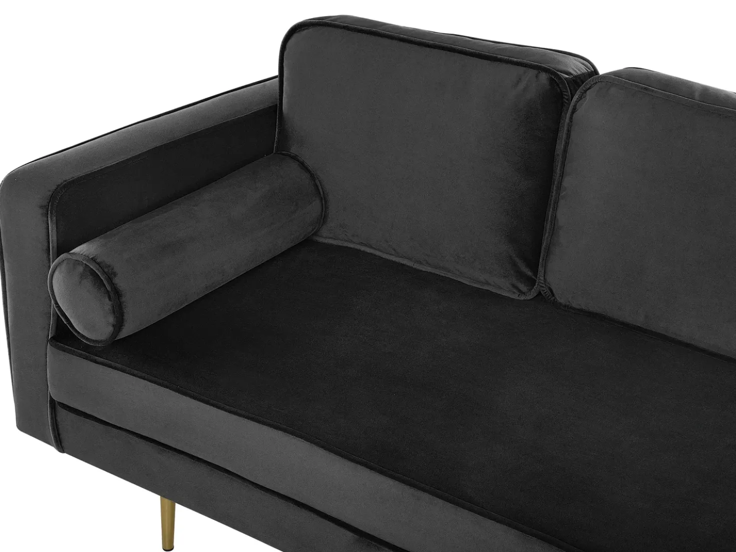 Chaise longue versione sinistra MIRAMAS Velluto Nero