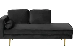Chaise longue versione sinistra MIRAMAS Velluto Nero