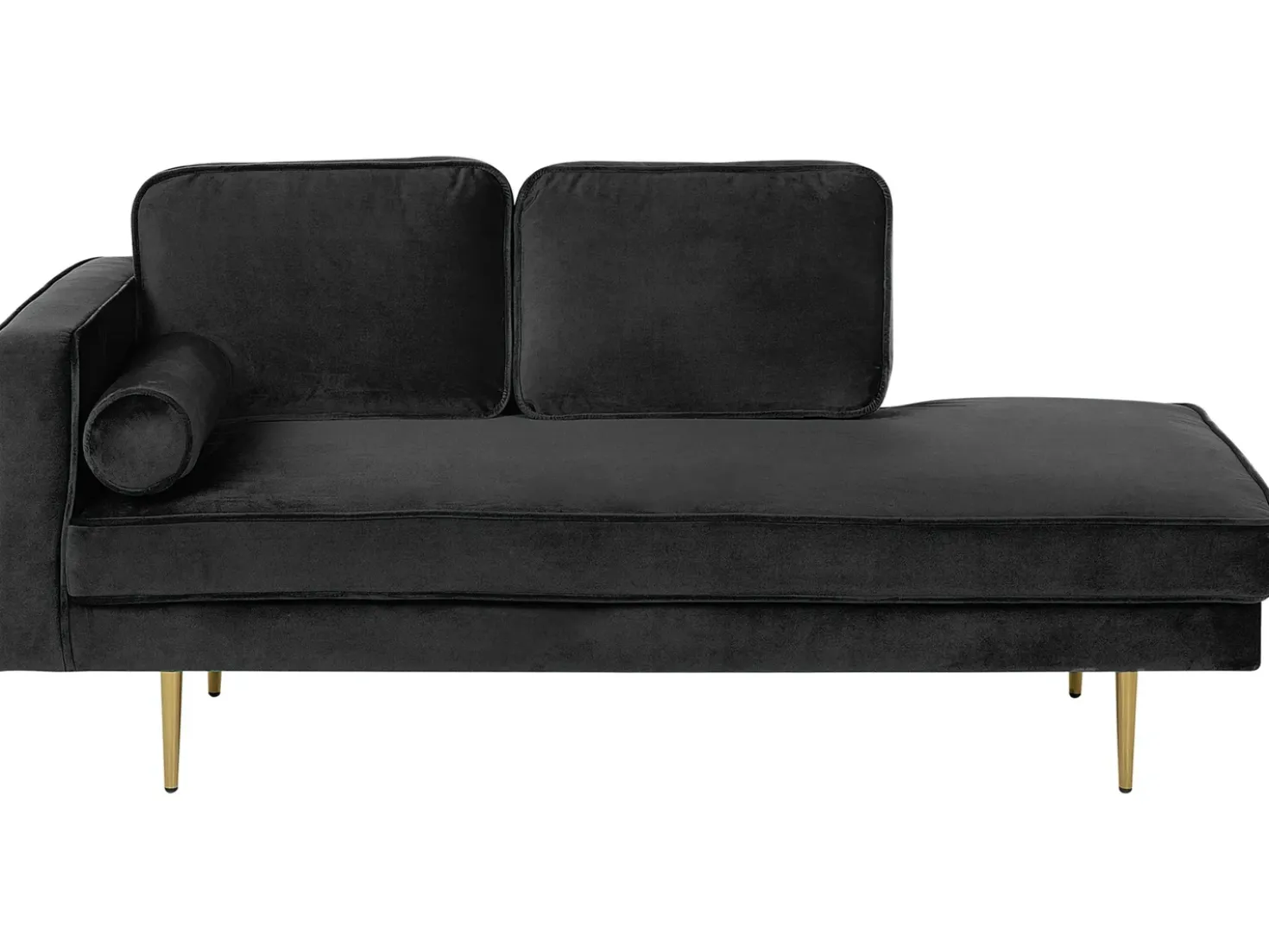 Chaise longue versione sinistra MIRAMAS Velluto Nero