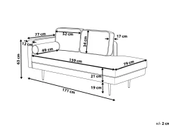 Chaise longue versione sinistra MIRAMAS Velluto Nero