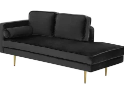 Chaise longue versione sinistra MIRAMAS Velluto Nero