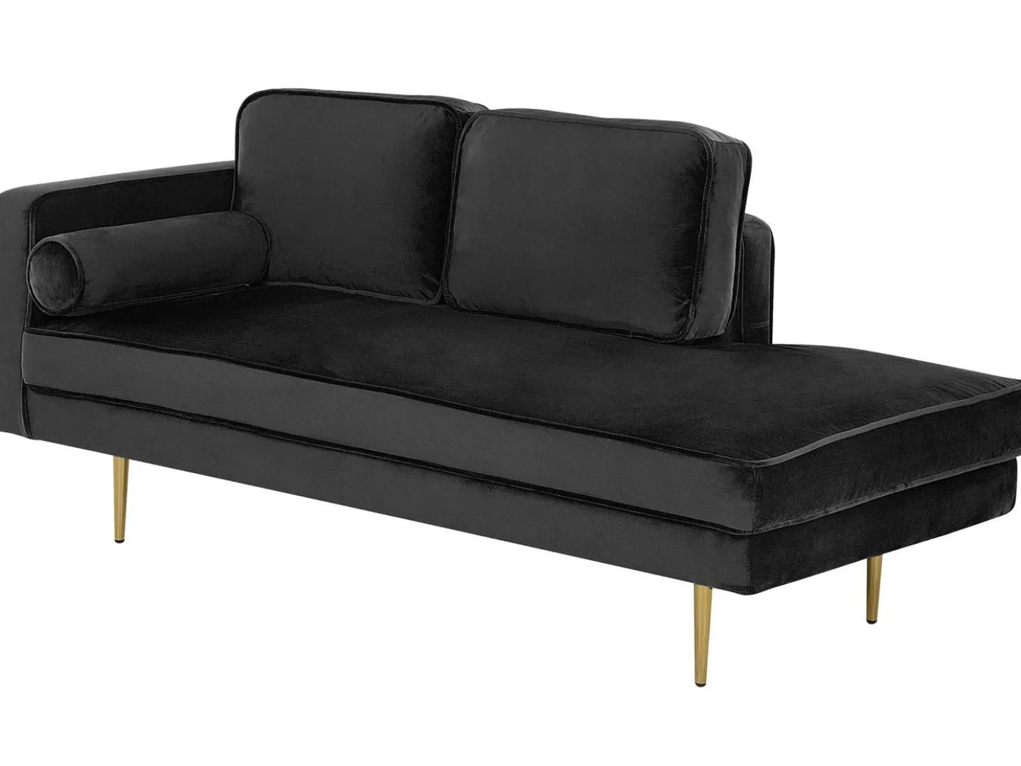 Chaise longue versione sinistra MIRAMAS Velluto Nero