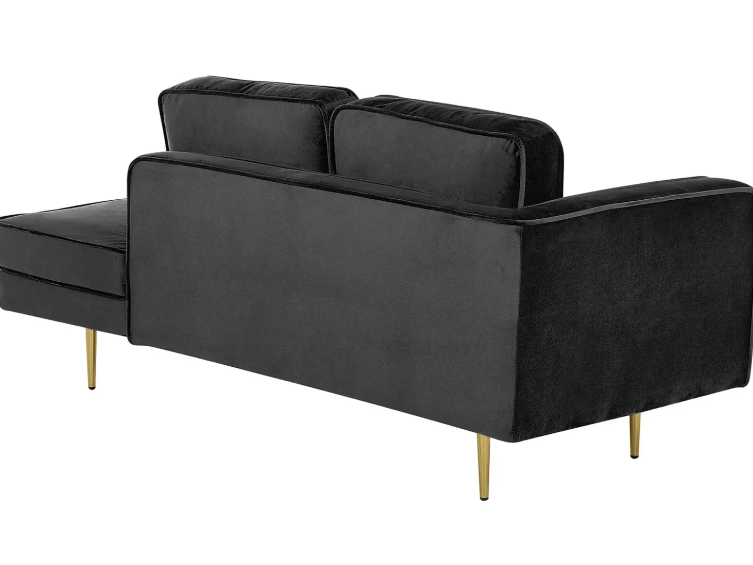 Chaise longue versione sinistra MIRAMAS Velluto Nero